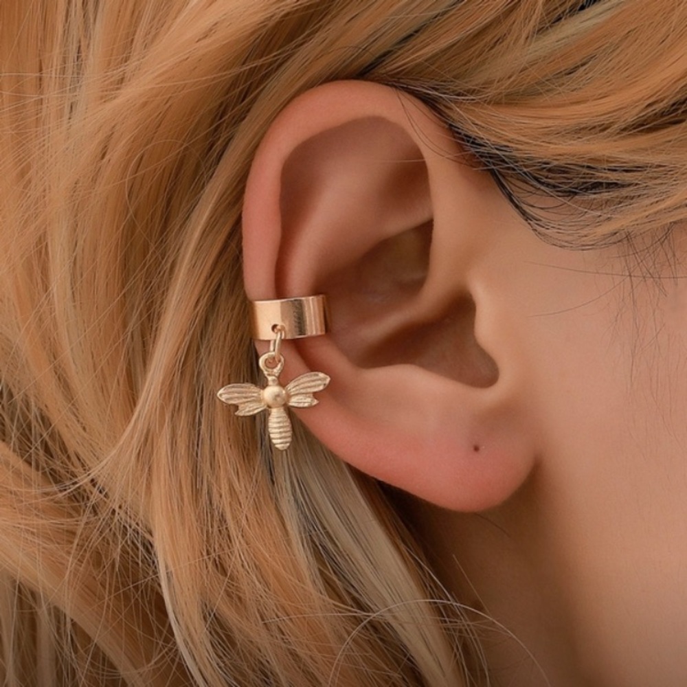 🐝 Awesome pierce-less metallic single bee ear-cuff 🐝 - Picture 1 of 3